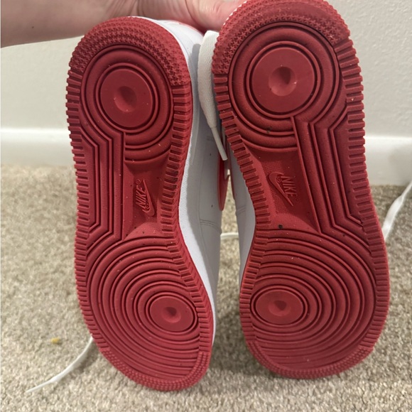 Nike Air Force 1 White and Red Sneakers - Picture 7 of 7